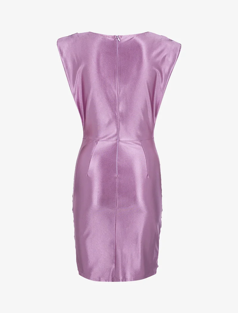 Robe style 80's satinée - Lilas