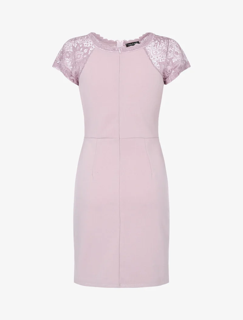 Robe fourreau à buste ajourée - Rose