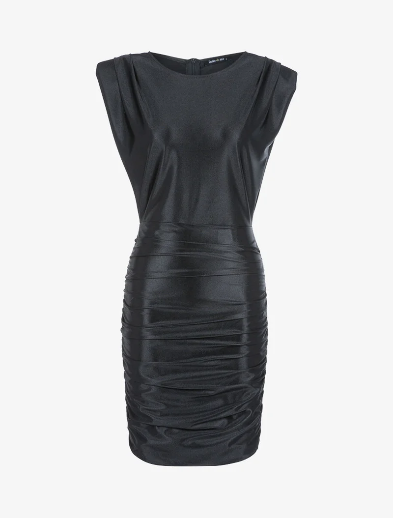 Robe style 80's satinée - Noir