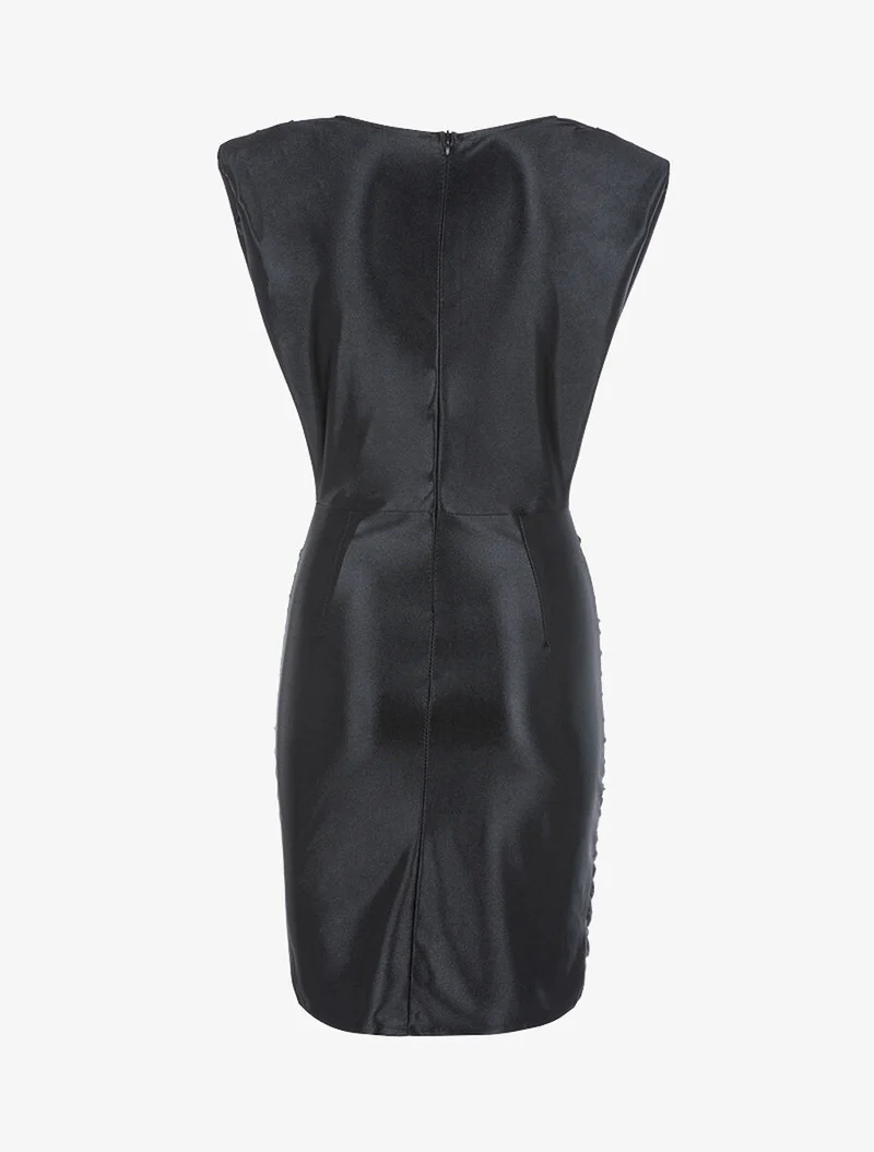 Robe style 80's satinée - Noir