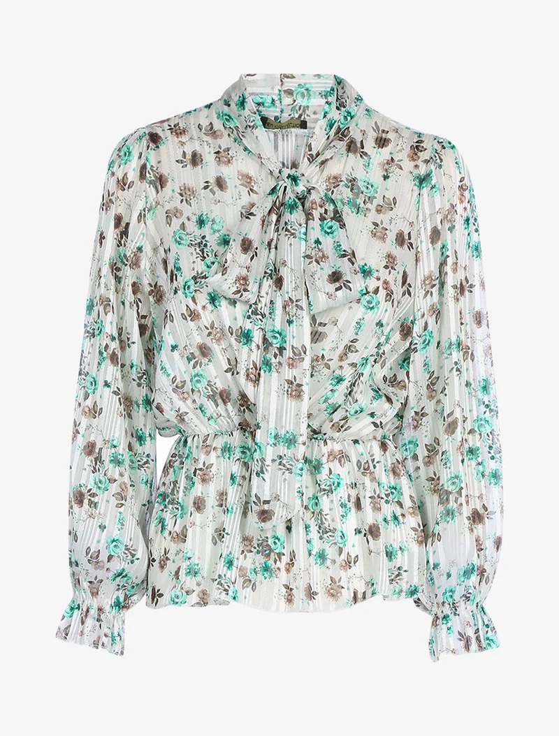 Top en voile à basque - Beige