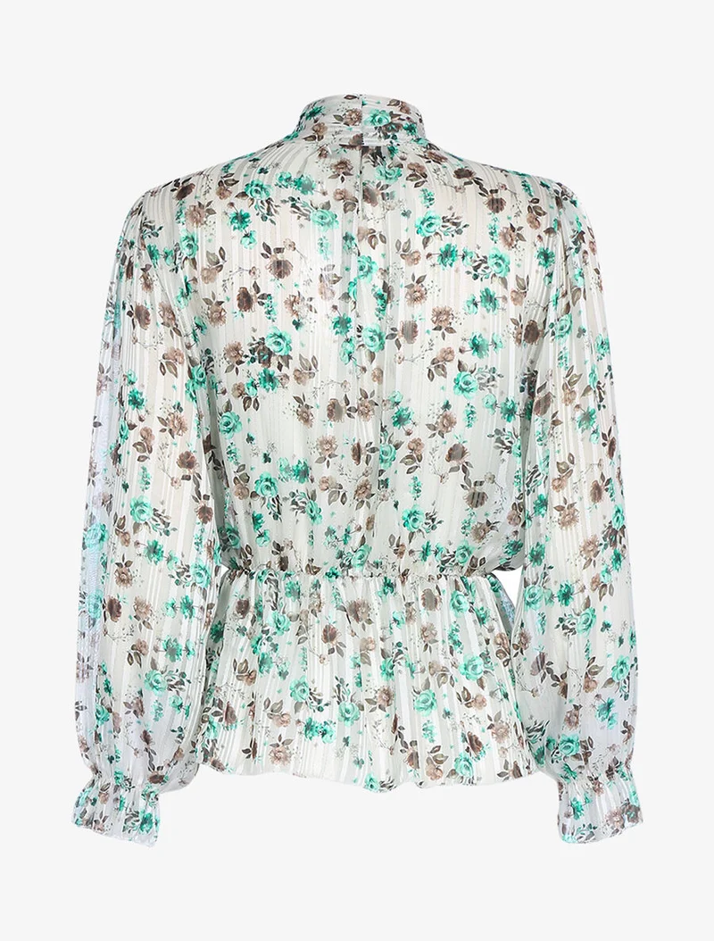 Top en voile à basque - Beige