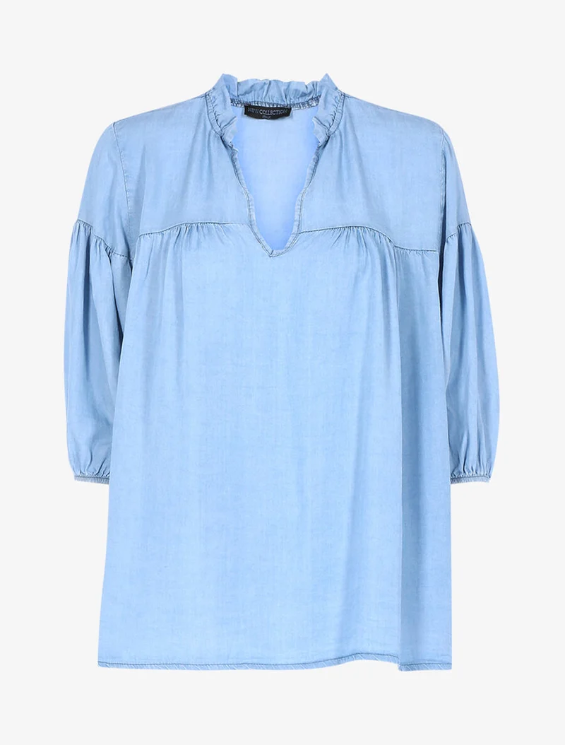 Blouse à manches ballon - Bleu ciel