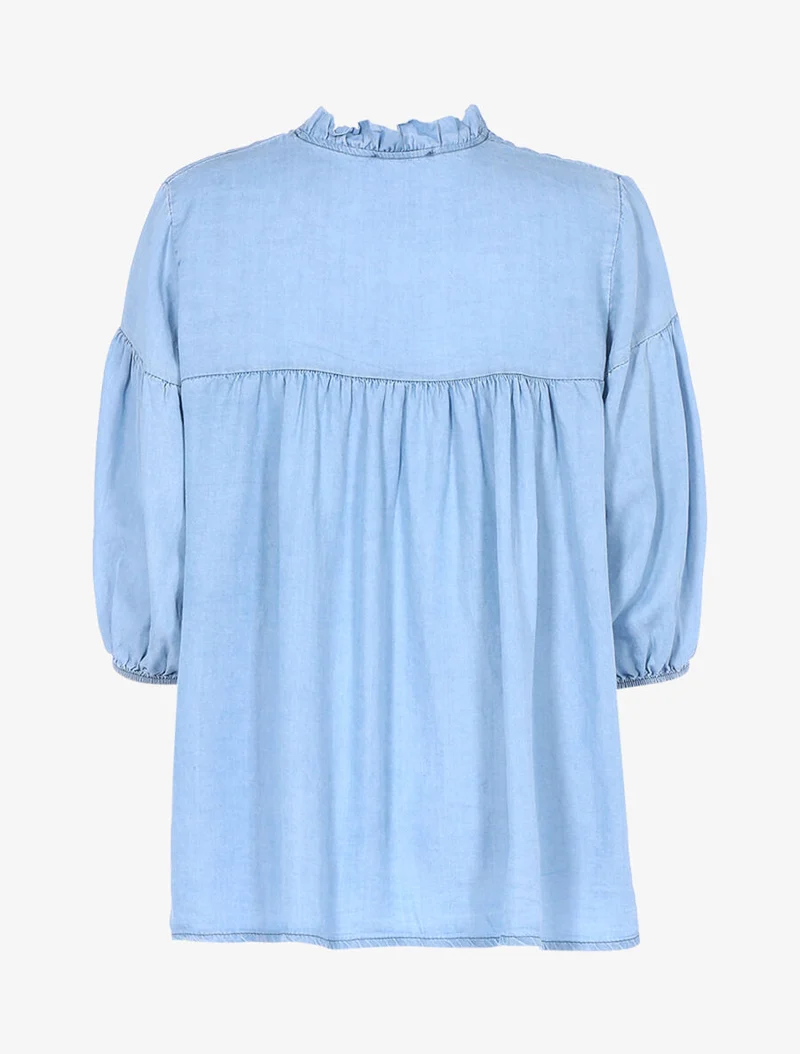 Blouse à manches ballon - Bleu ciel
