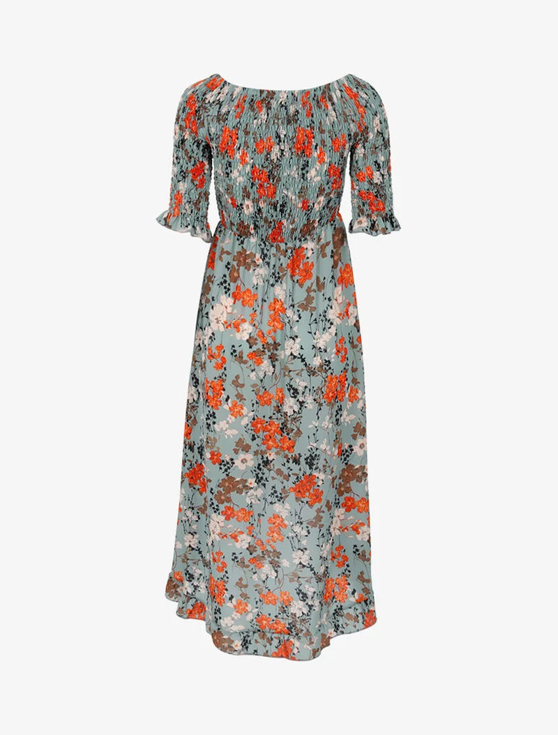 Robe portefeuille à basque asymétrique - Vert d'eau
