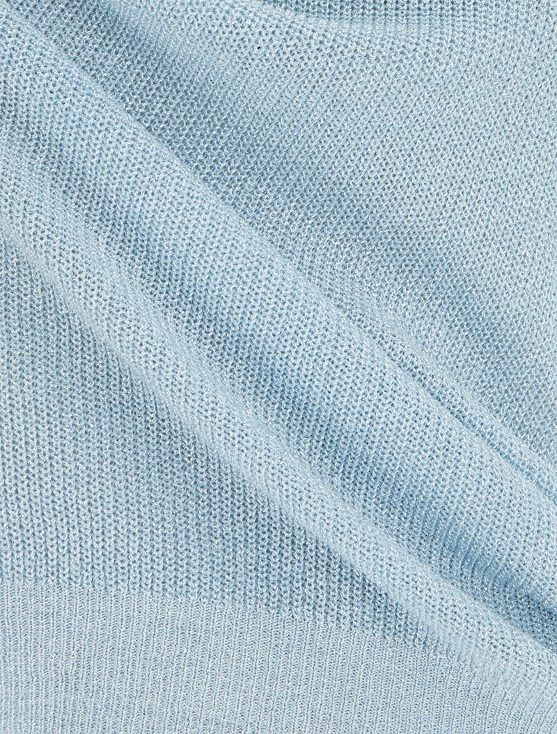 Top sans manches à maille fine irisée - Bleu ciel