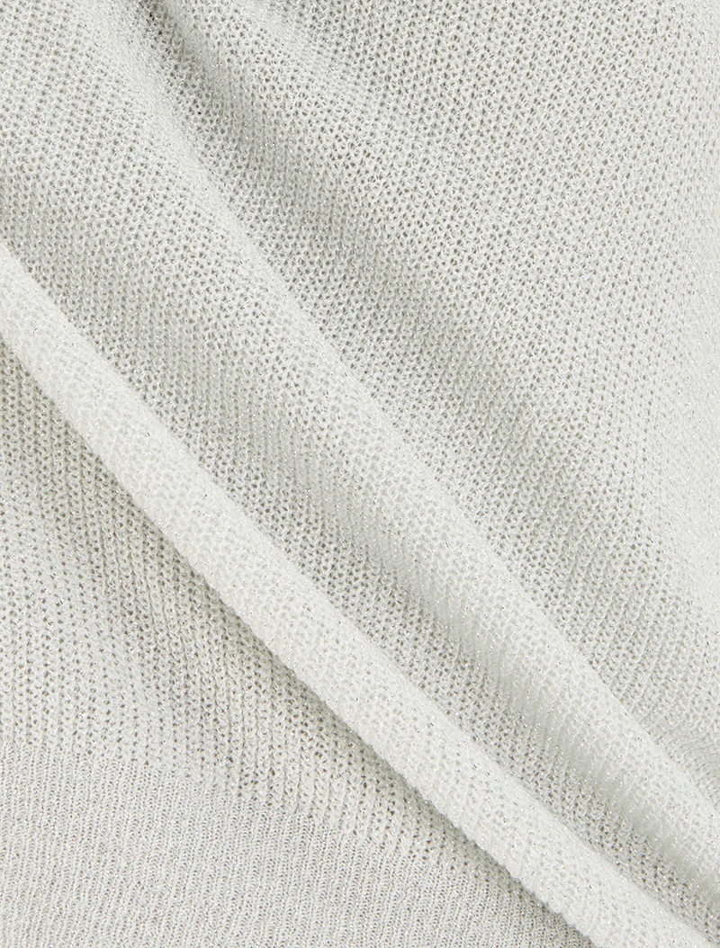 Top sans manches à maille fine irisée - Blanc