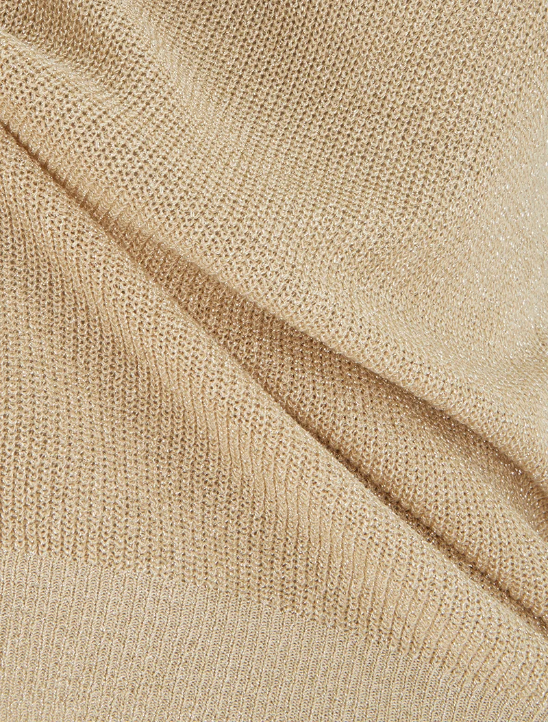 Top sans manches à maille fine irisée - Camel clair