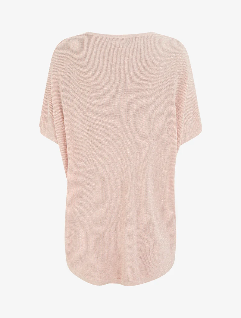 Top ample manches courtes chauve-souris - Rose