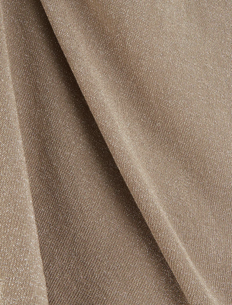 Top ample manches courtes en maille fine irisée - Taupe