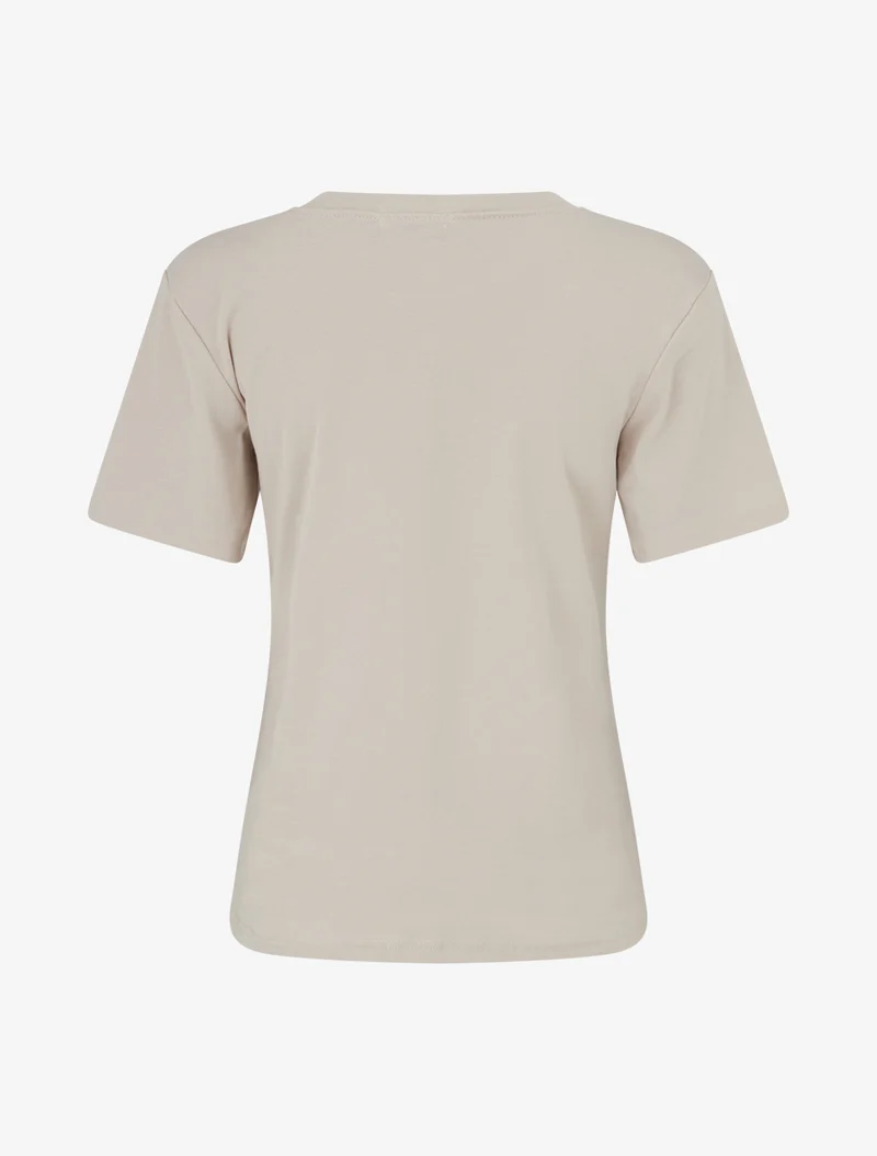 T-shirt manches courtes à poche brodée - Beige