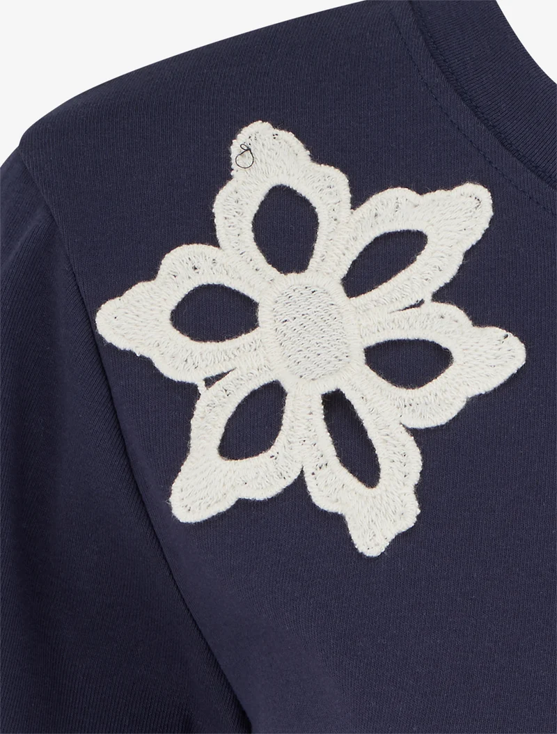 T-shirt manches courtes à poche brodée - Marine