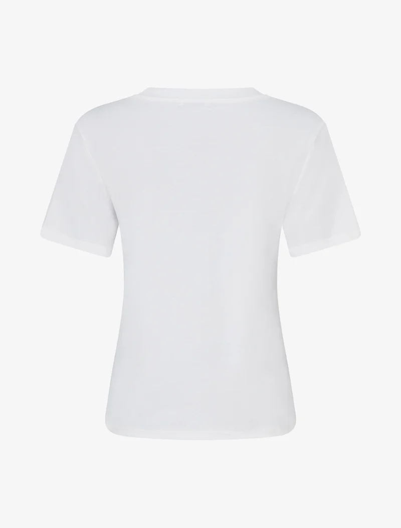 T-shirt manches courtes à poche brodée - Blanc