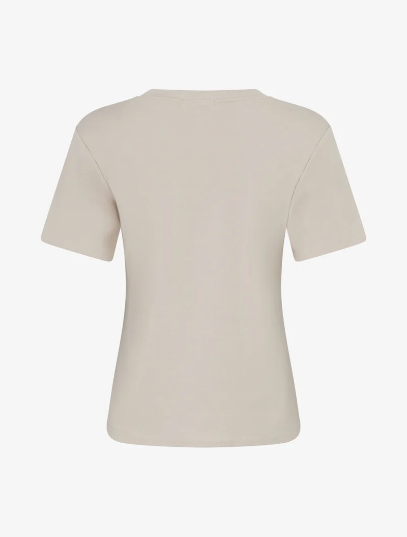 T-shirt manches courtes à motif floral - Beige