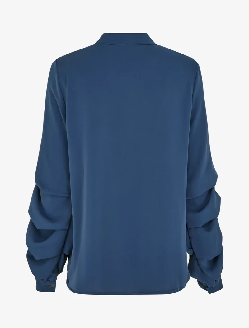 Blouse fluide unie à manches stylisées - Marine
