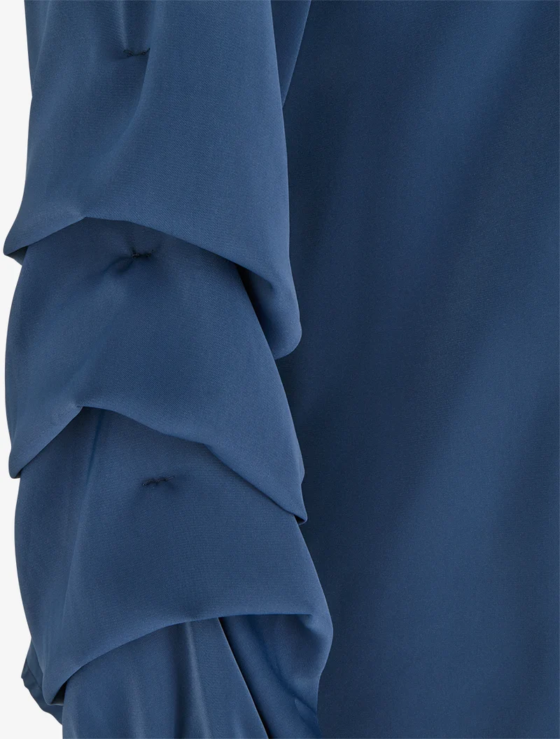 Blouse fluide unie à manches stylisées - Marine