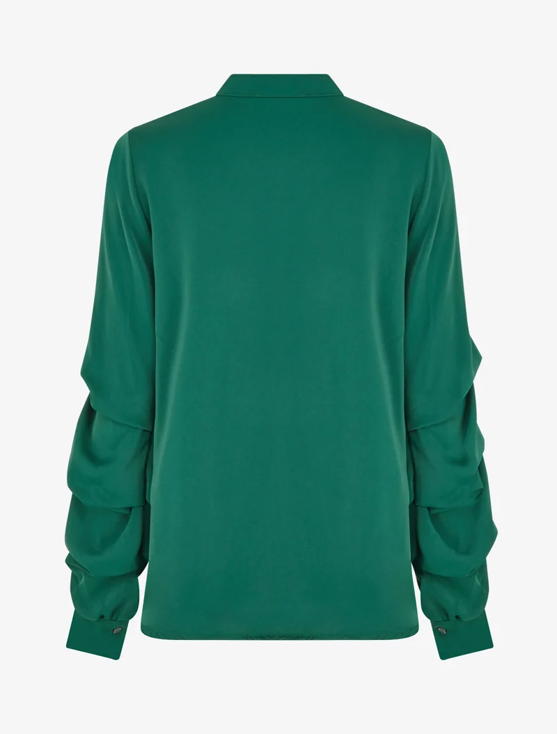 Blouse fluide unie à manches stylisées - Vert sapin