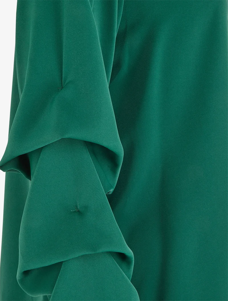 Blouse fluide unie à manches stylisées - Vert sapin