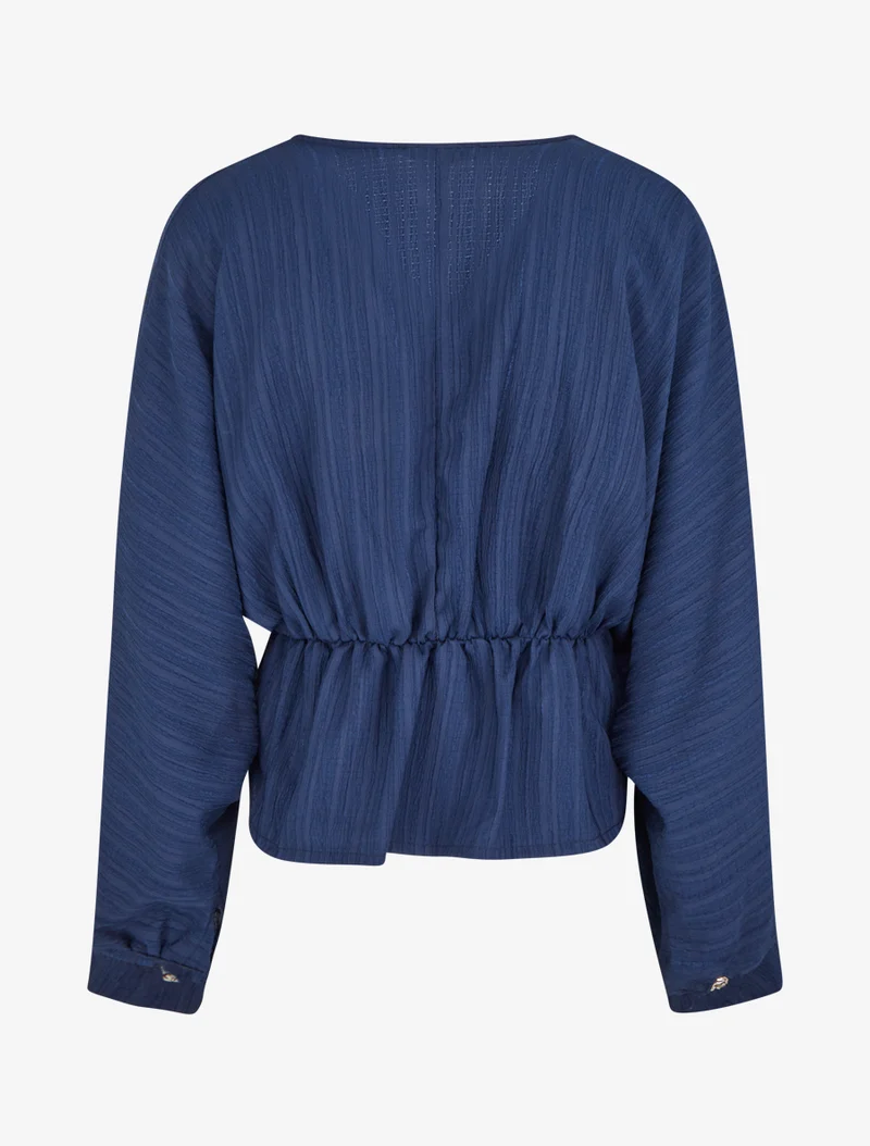 Blouse fluide à boutons décoratifs - Marine
