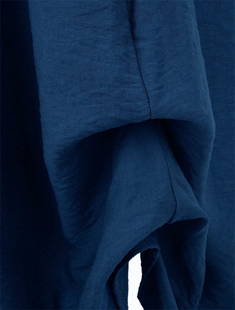 Jupe longue taille haute coupe évasée - Bleu