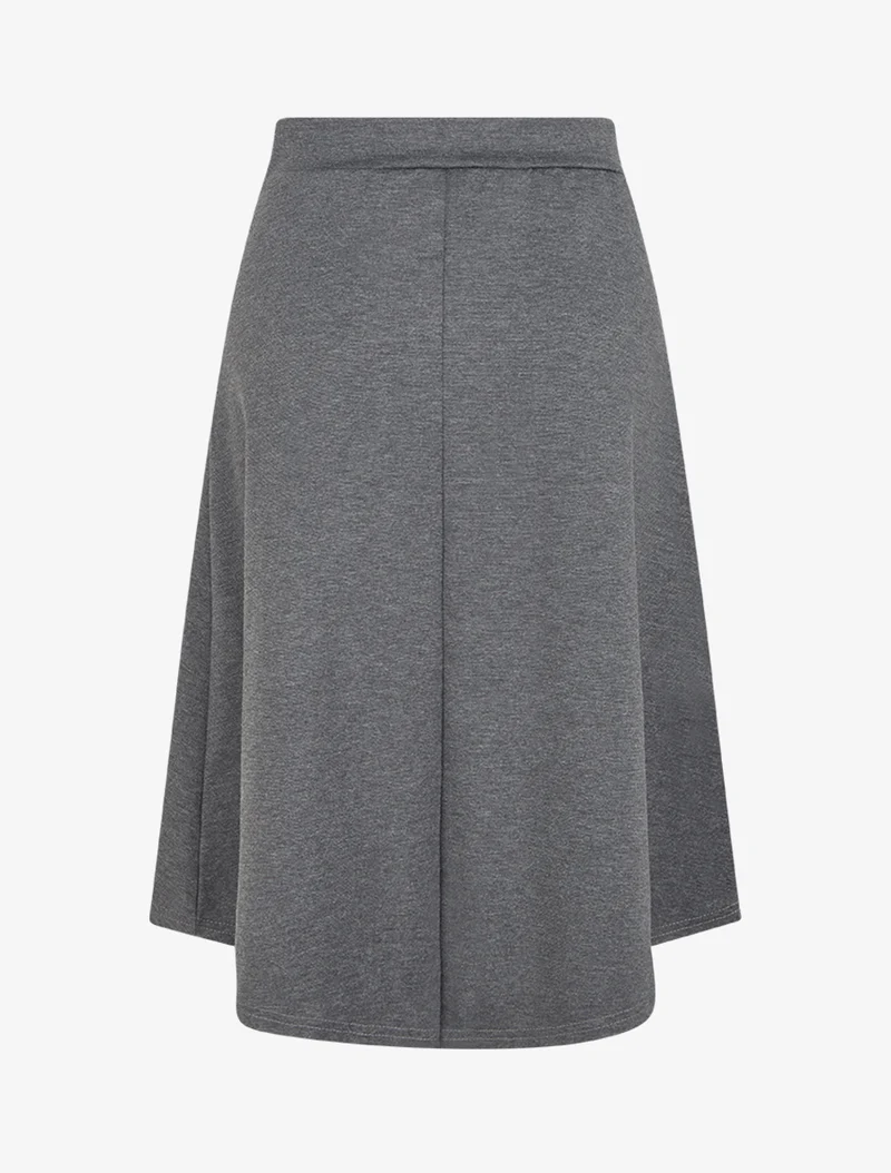 Jupe trapèze à rabats boutonnés - Gris anthracite