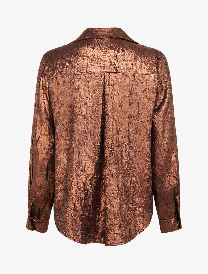 Chemise fluide effet froissé coupe droite - Rouille