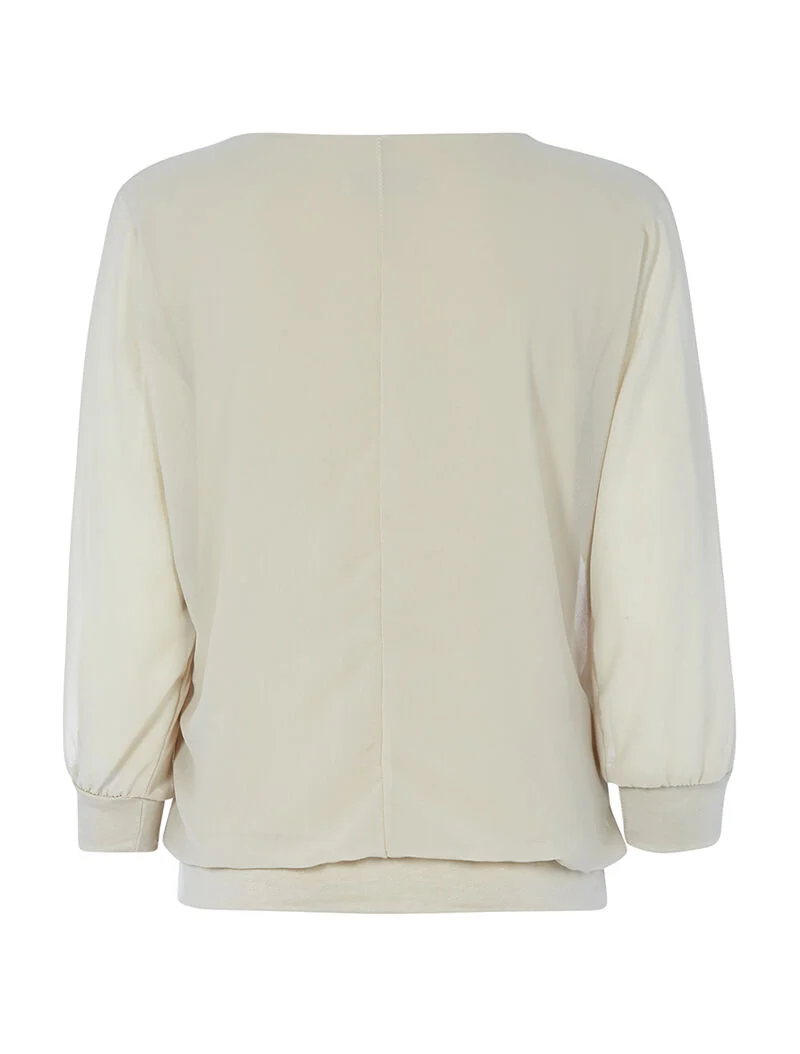 Top voile à col bénitier - beige