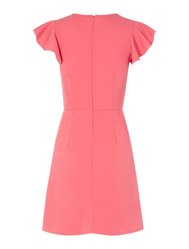 Robe à mancherons volantés - rose