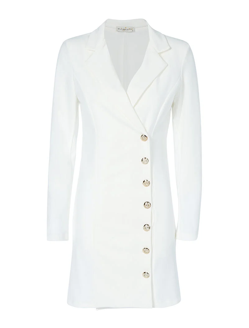 Robe style veste de tailleur - blanc