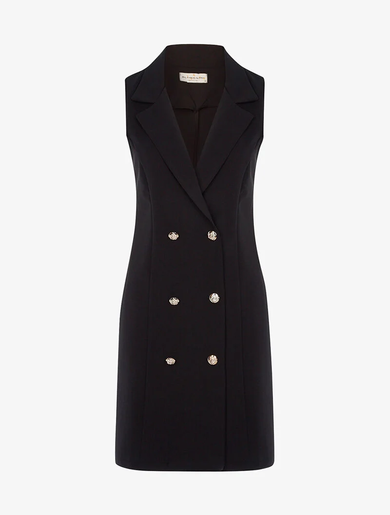 Robe tailleur boutonnée - noir