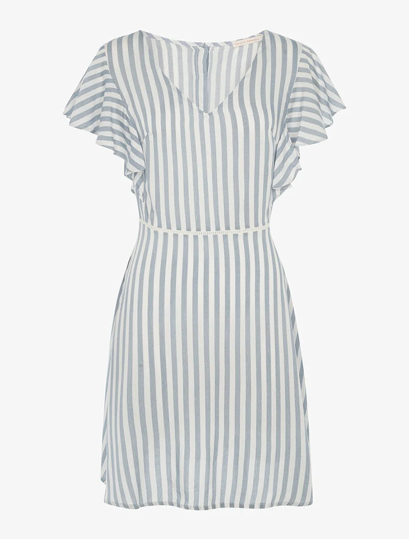 Robe marinière légère dos à découpe - bleu