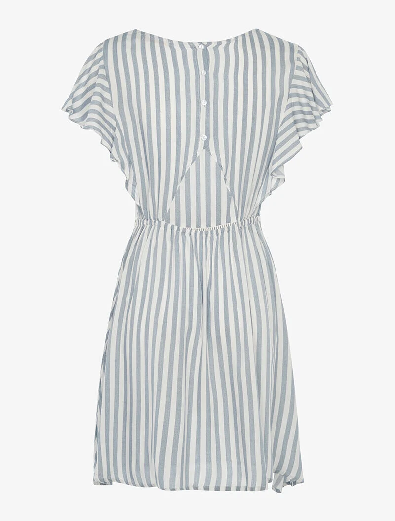Robe marinière légère dos à découpe - bleu
