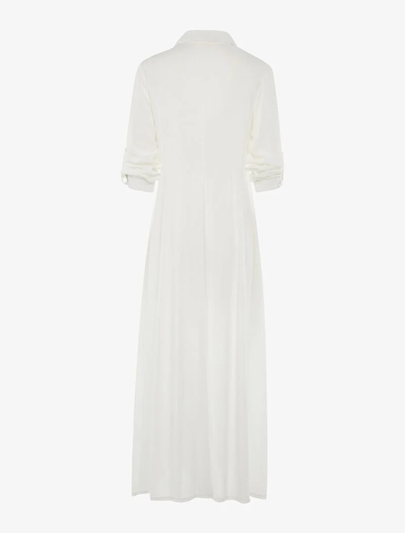 Robe chemise longue - blanc
