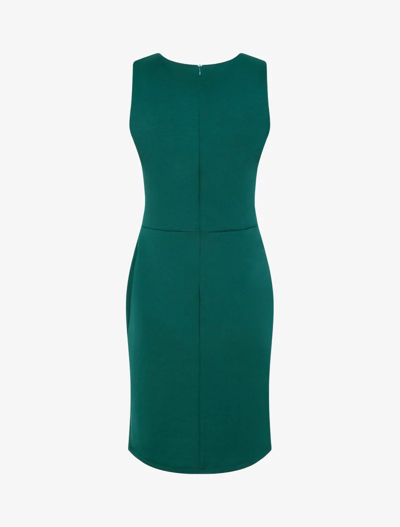 Robe fourreau à empiècement bijou - Vert sapin