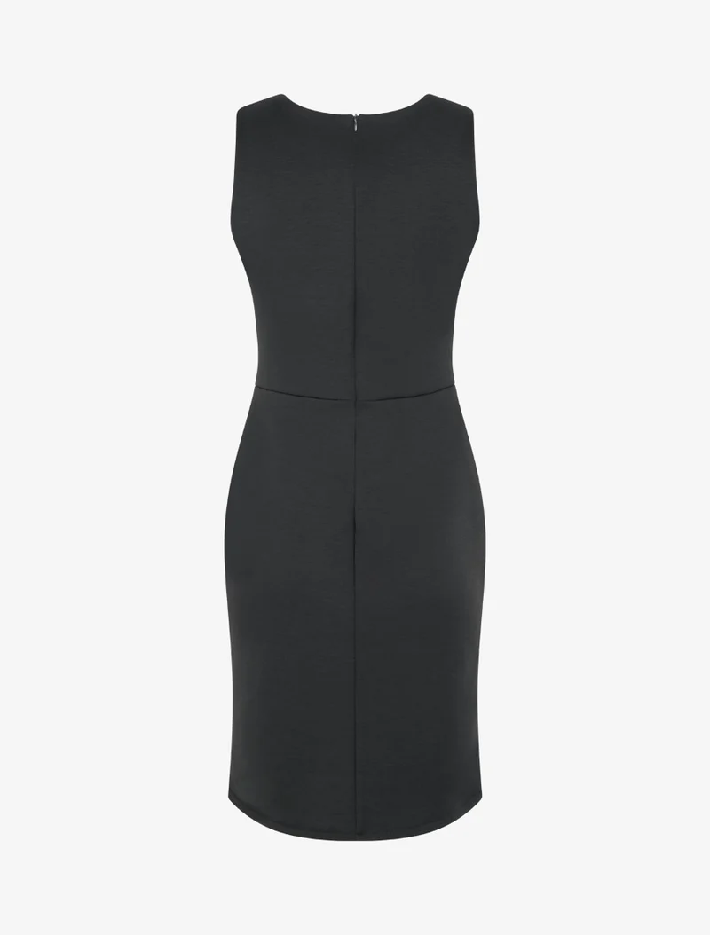 Robe fourreau à empiècement bijou - Noir