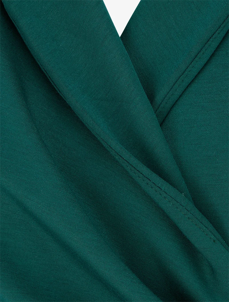 Combinaison unie à pan et boutons décoratifs - Vert sapin