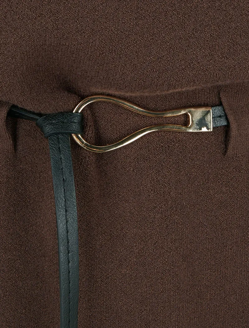 Robe pull droite à manches courtes - Marron
