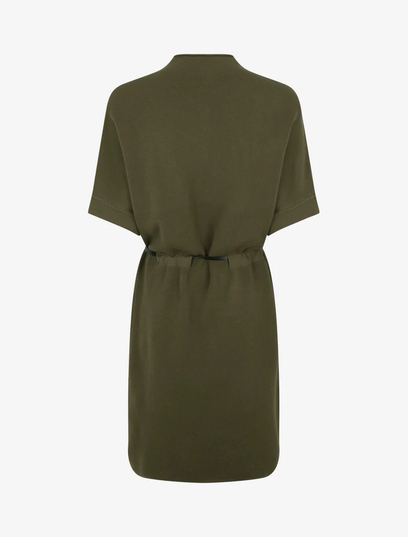 Robe pull droite à manches courtes - Kaki