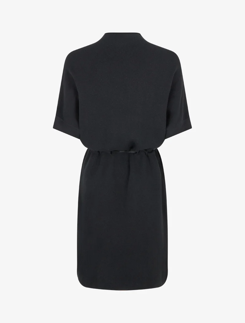 Robe pull droite à manches courtes - Noir