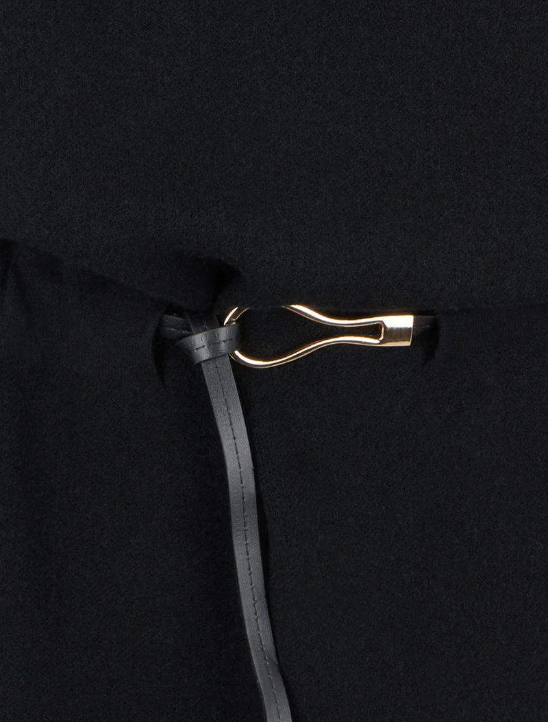 Robe pull droite à manches courtes - Noir
