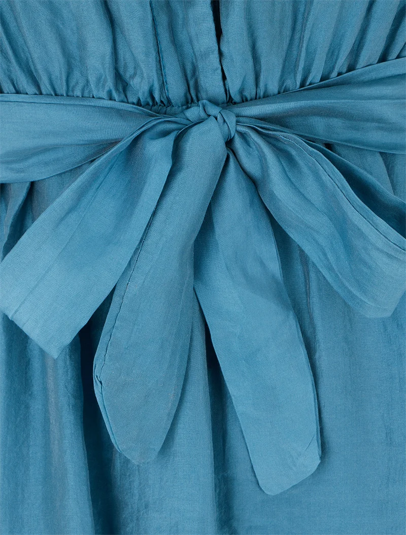 Robe courte volantée - Bleu