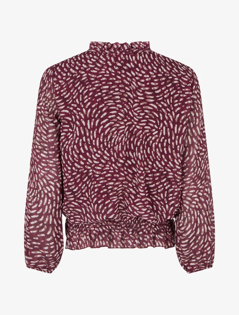 Blouse imprimé fantaisie coupe boule - Prune