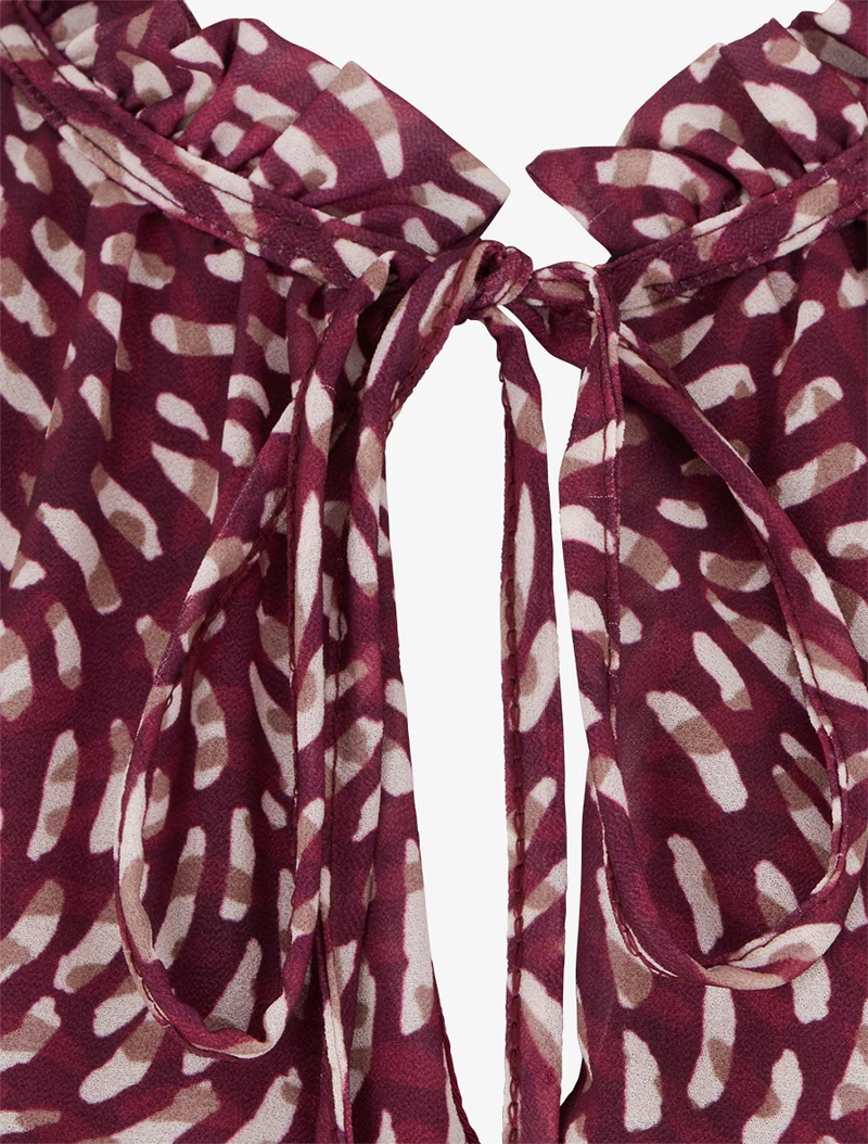Blouse imprimé fantaisie coupe boule - Prune