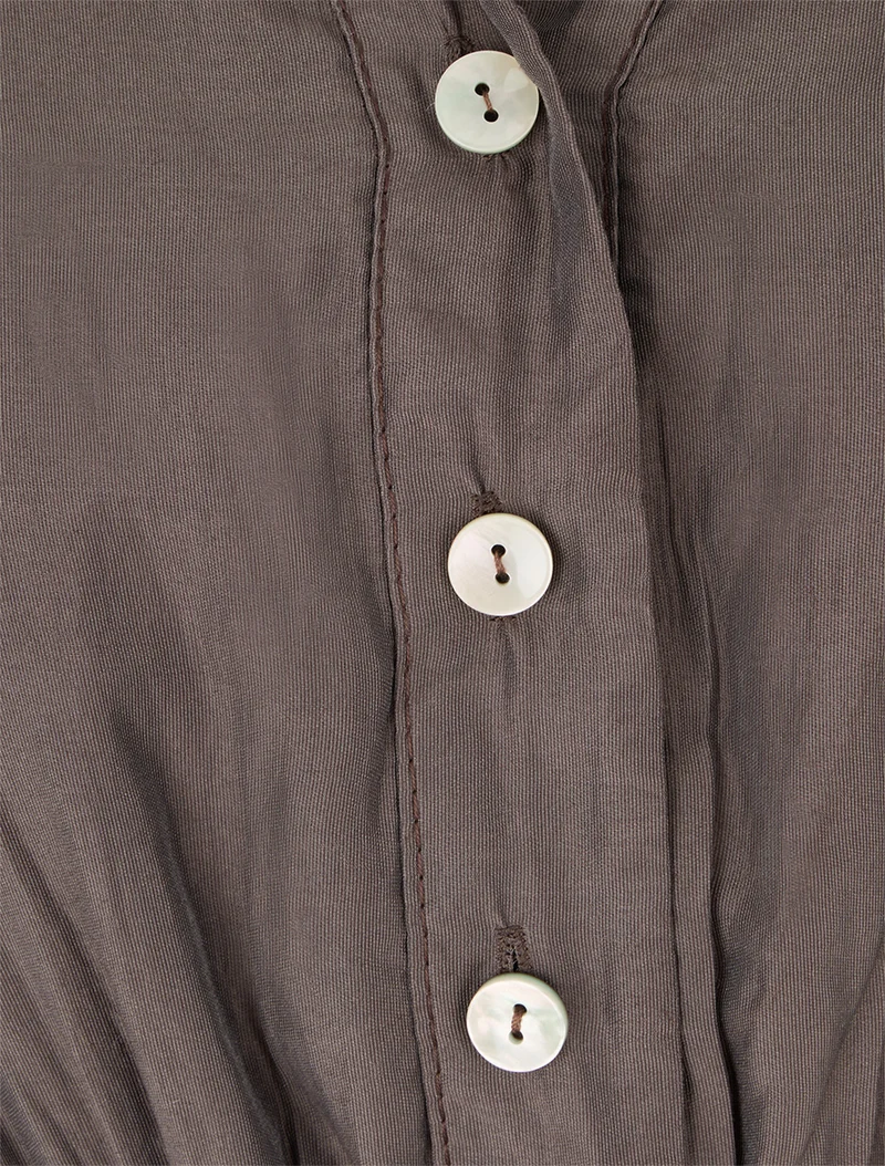 Robe courte volantée - Marron