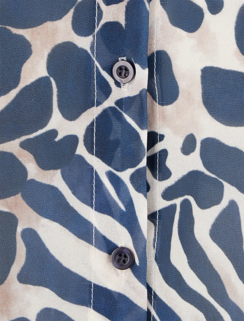 Chemise transparente droite imprimé animal - Marine