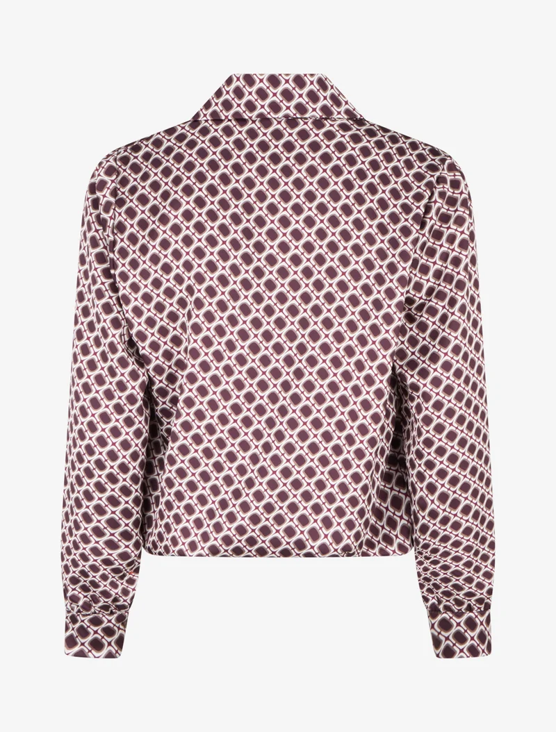 Blouse satinée imprimé 70's - Violet