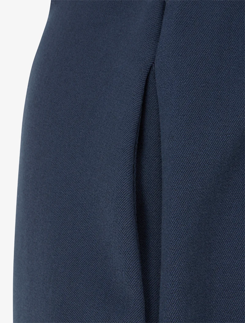 Jupe mi-longue style portefeuille - Marine
