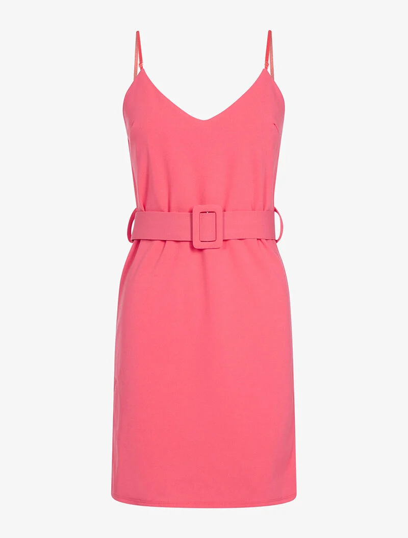 Robe nuisette à taille ceinturée - rose