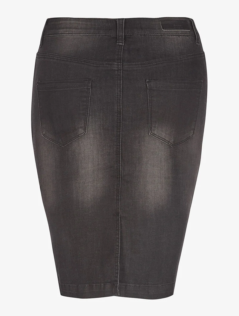 Jupe en jean à 5 boutons - anthracite