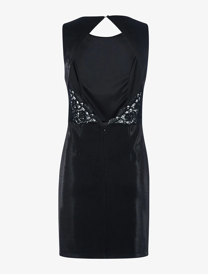 Robe de soirée dos dentelle - noir
